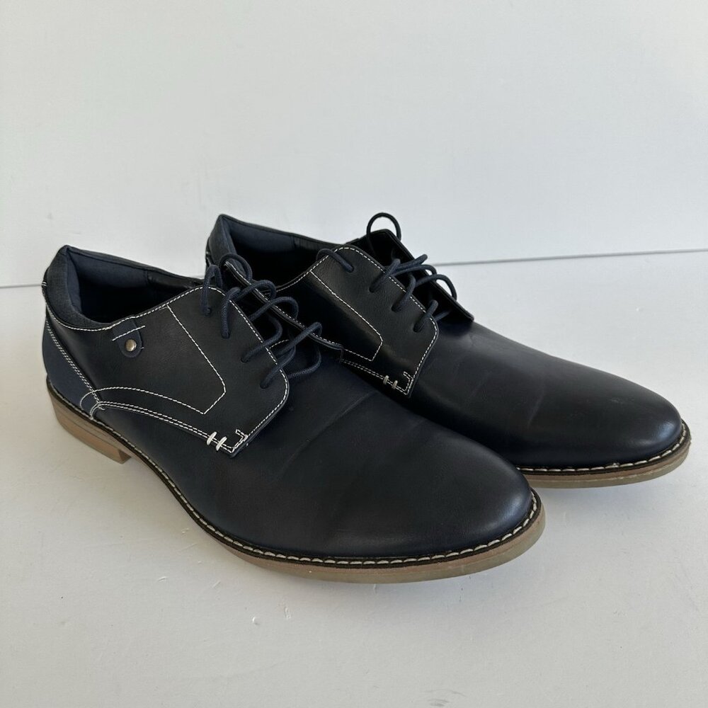 Restoration Memory Foam Men's Oxford Dress Shoes Sz 12M Mitch Navy Blue Corpcore